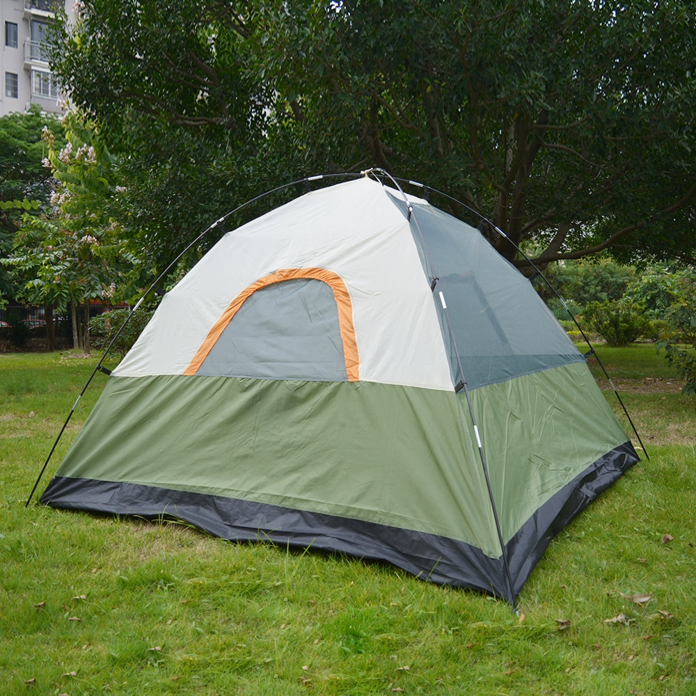 Cheap Goat Tents Upgraded 3 4 Person Camping Tent Double Layer Waterproof Tear resistant Plaid Fabric Outdoor Hiking Tourist Tent  3 Season Tent Tents 